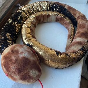 Adventure Planet 65” Snake Plush brown & tan Flip-Sequined Stuffed Animal Toy